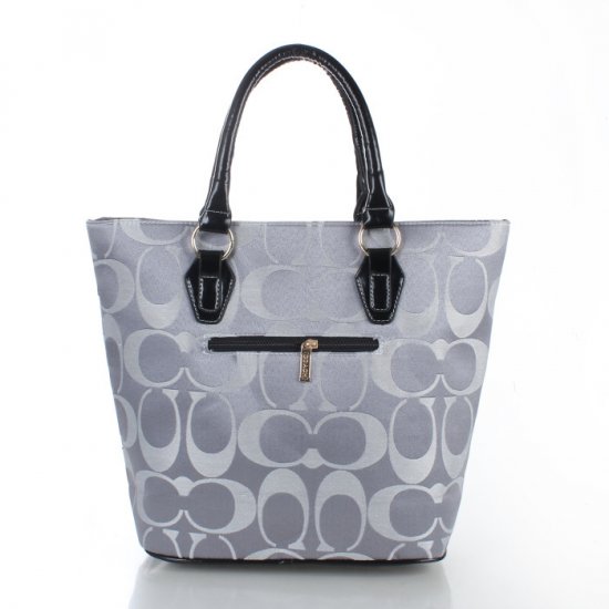 Coach Logo In Monogram Medium Grey Totes FDS